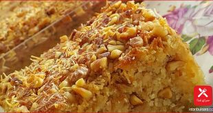 طرز تهیه کیک شربتی با کادایف ترکیه